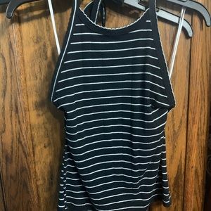 black and white striped halter top